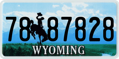 WY license plate 7887828