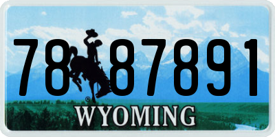 WY license plate 7887891