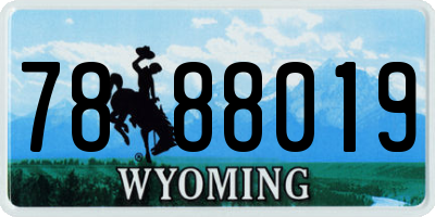 WY license plate 7888019