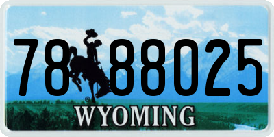 WY license plate 7888025