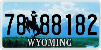 WY license plate 7888182