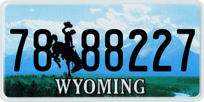 WY license plate 7888227