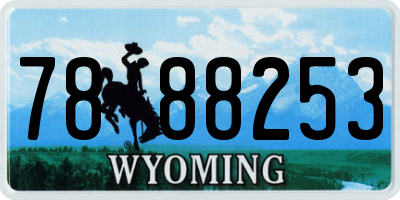 WY license plate 7888253