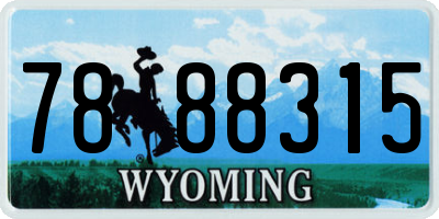 WY license plate 7888315