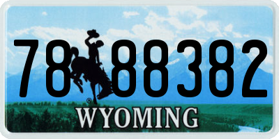 WY license plate 7888382