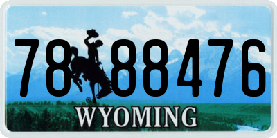 WY license plate 7888476