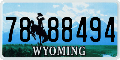 WY license plate 7888494