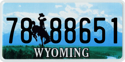 WY license plate 7888651