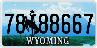 WY license plate 7888667