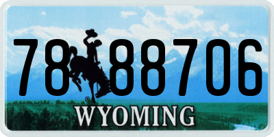WY license plate 7888706