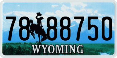 WY license plate 7888750
