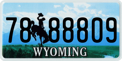 WY license plate 7888809