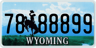 WY license plate 7888899