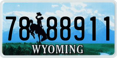 WY license plate 7888911