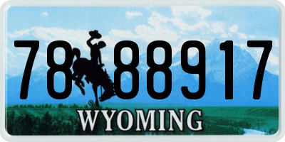 WY license plate 7888917