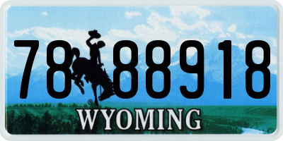 WY license plate 7888918