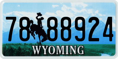 WY license plate 7888924