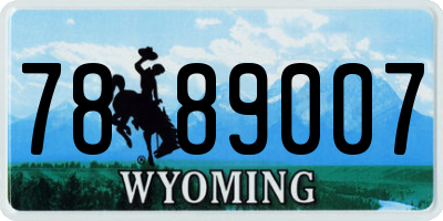 WY license plate 7889007