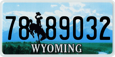 WY license plate 7889032
