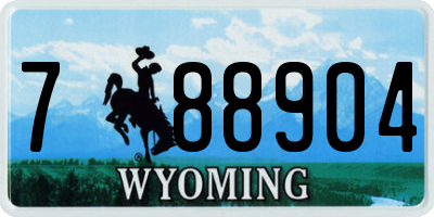 WY license plate 788904