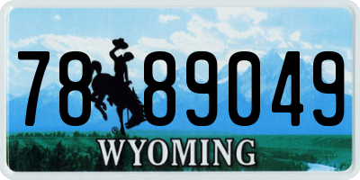 WY license plate 7889049
