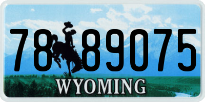 WY license plate 7889075