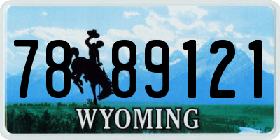 WY license plate 7889121