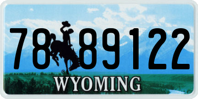 WY license plate 7889122