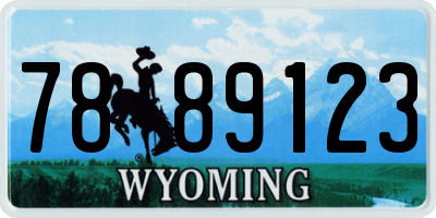 WY license plate 7889123