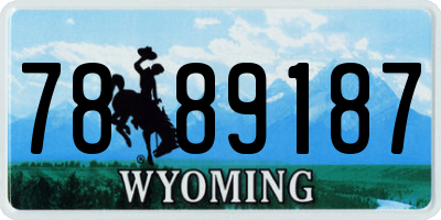 WY license plate 7889187