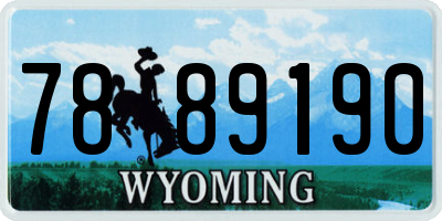 WY license plate 7889190