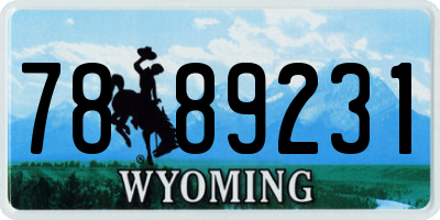 WY license plate 7889231