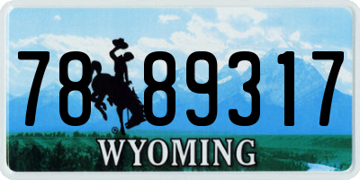 WY license plate 7889317