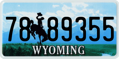 WY license plate 7889355