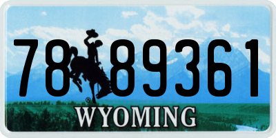 WY license plate 7889361