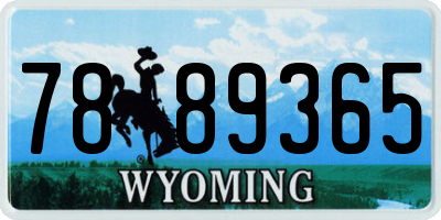 WY license plate 7889365