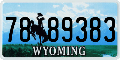 WY license plate 7889383