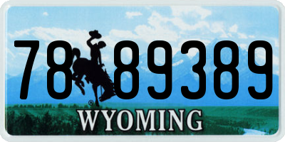 WY license plate 7889389