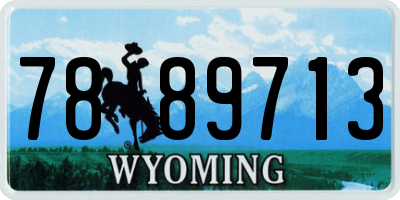 WY license plate 7889713