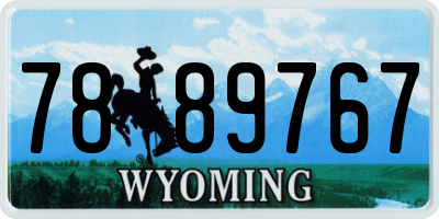 WY license plate 7889767