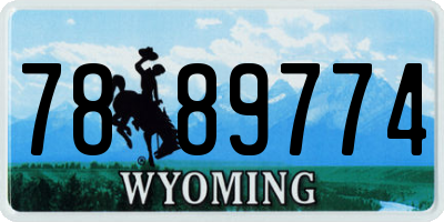 WY license plate 7889774