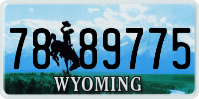 WY license plate 7889775