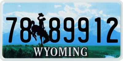 WY license plate 7889912