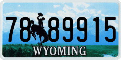 WY license plate 7889915