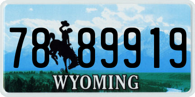 WY license plate 7889919