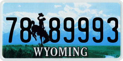 WY license plate 7889993