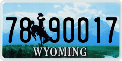WY license plate 7890017