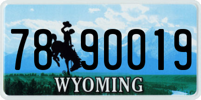 WY license plate 7890019