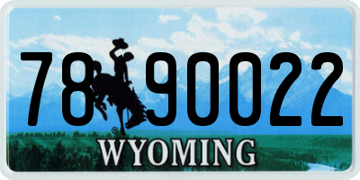 WY license plate 7890022