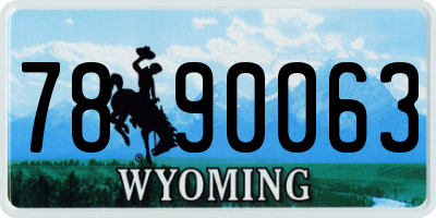 WY license plate 7890063